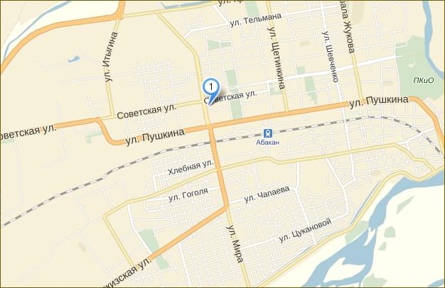 Пушкина, 58 - местоположение на карте